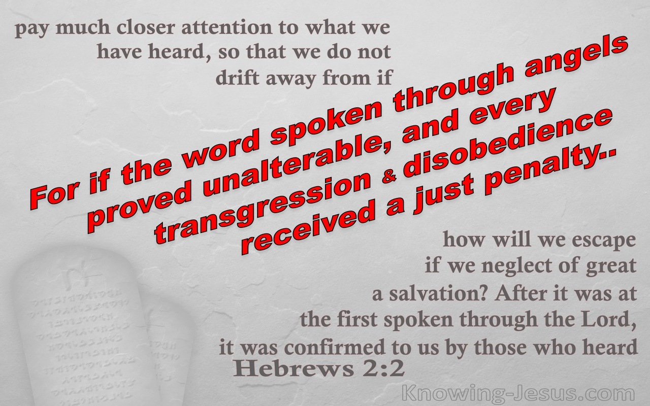 Hebrews 2:2 The Word Spoken Through Angels (red)